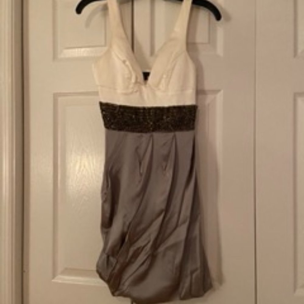 Satin, Belt-Beaded Dress